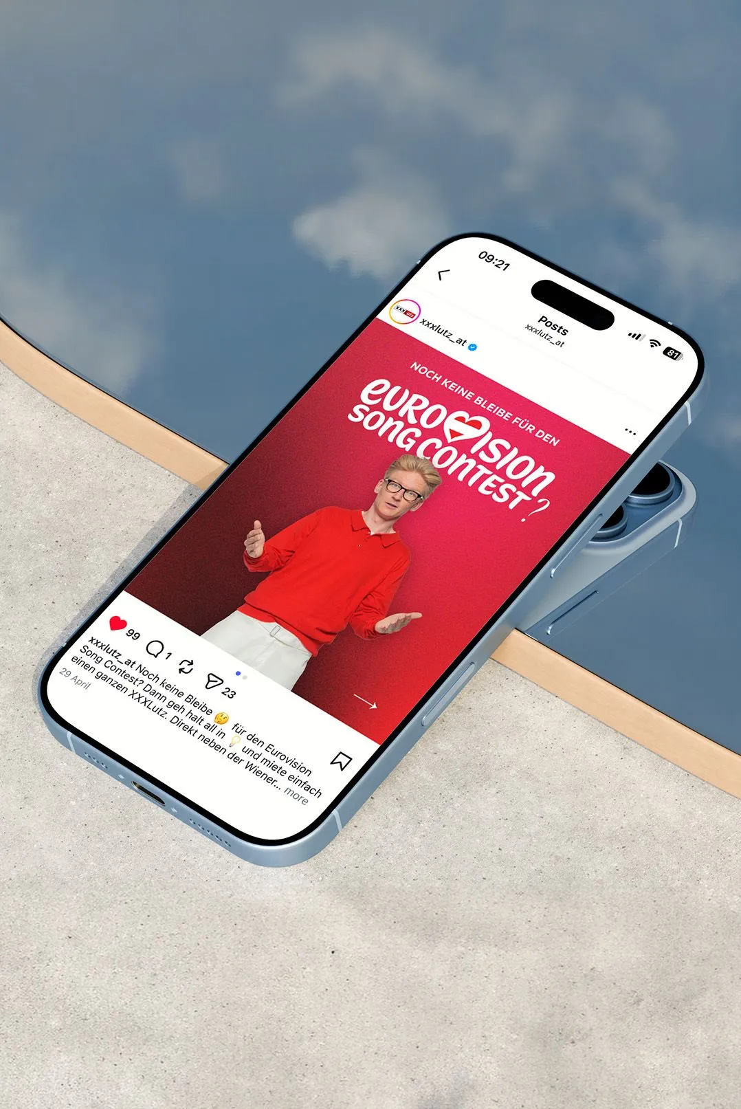 XXXLutz Eurovision-Post auf Instagram