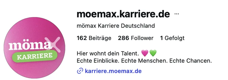 Aktueller mömax Karriere Social Feed